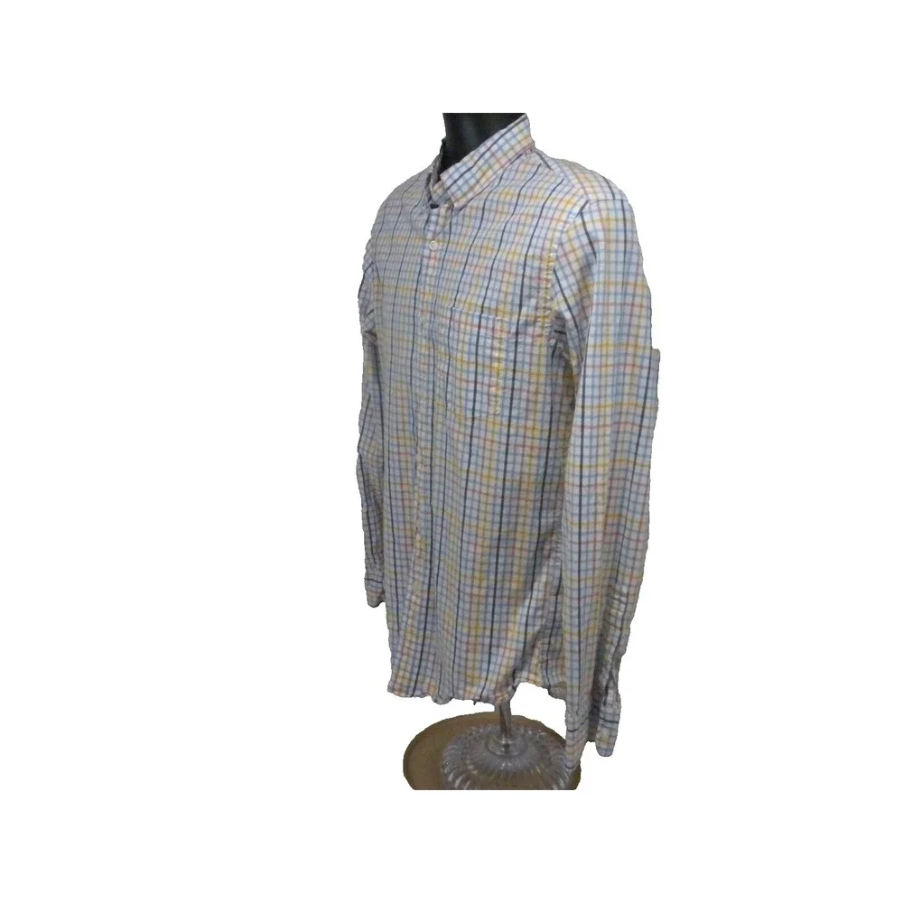J Crew Shirt Mens M Flex Washed Slim Fit Graph Plaid Button Down Long Sleeve Ivy